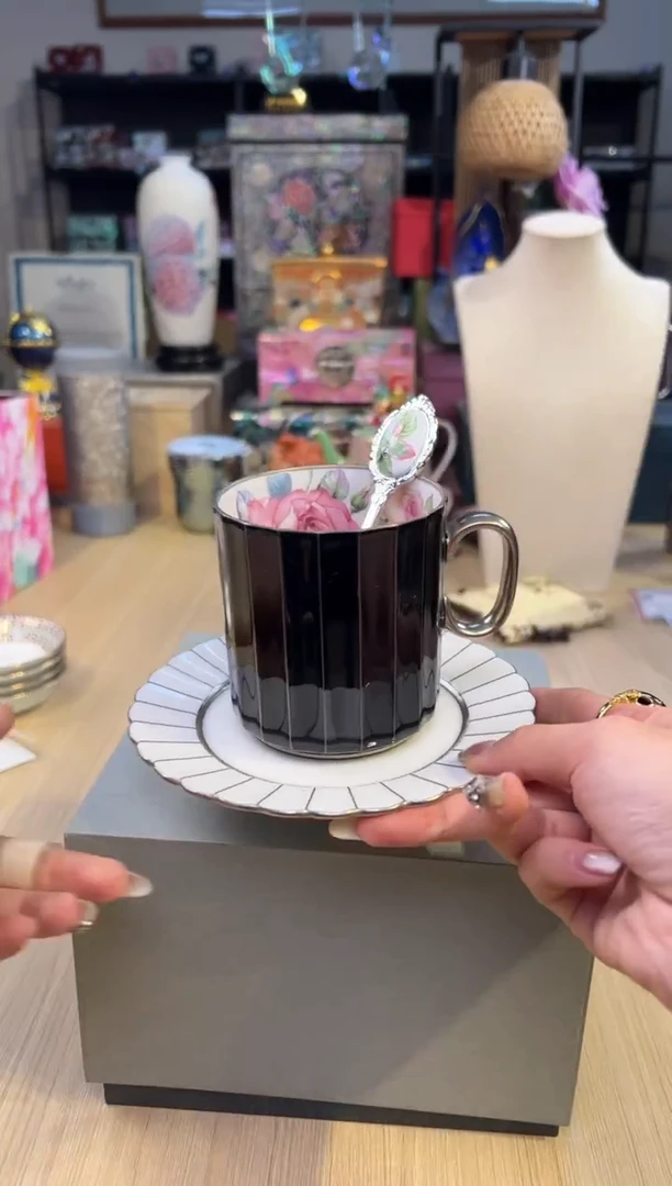 216白金线纹马克杯碟