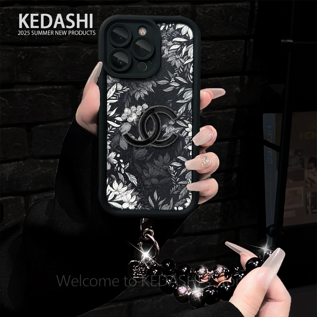 繁花花洞双C天眼羊皮适用苹果17PROMAX华为VIVO/OPPO手链手机壳女