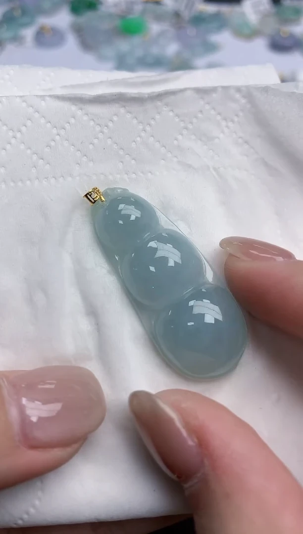 【闪购商品】翡翠颈饰18K金镶嵌天然缅甸翡翠A货