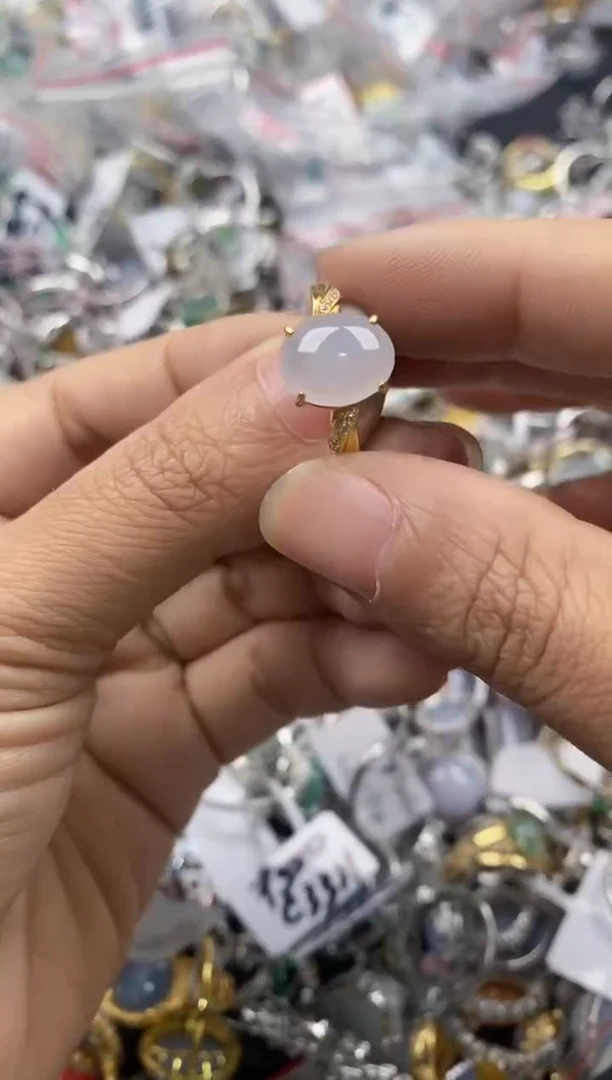 银S925镶嵌戒指翡翠777                5