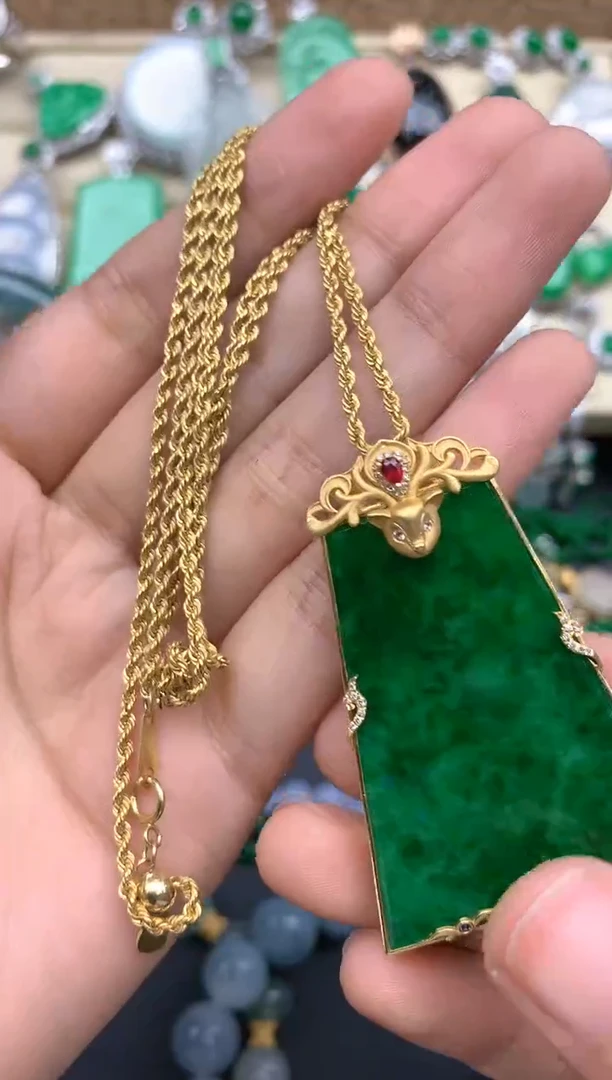 【闪购商品】翡翠颈饰18K金镶嵌461-中国好珍宝