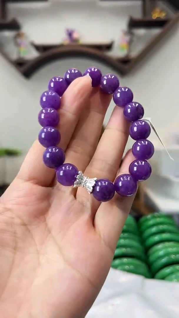 【闪购商品】砖雕a28 妖紫手串 大颗粒12mm