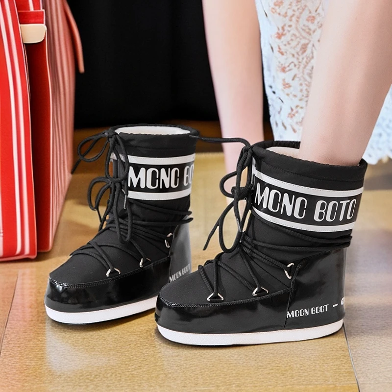 防水百搭雪地靴女内增高2025新款时尚雪地棉鞋防滑大棉靴加厚保暖