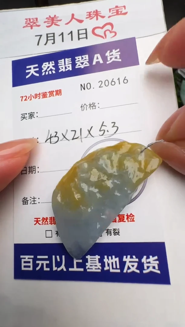 翡翠未镶嵌颈饰原石20616
