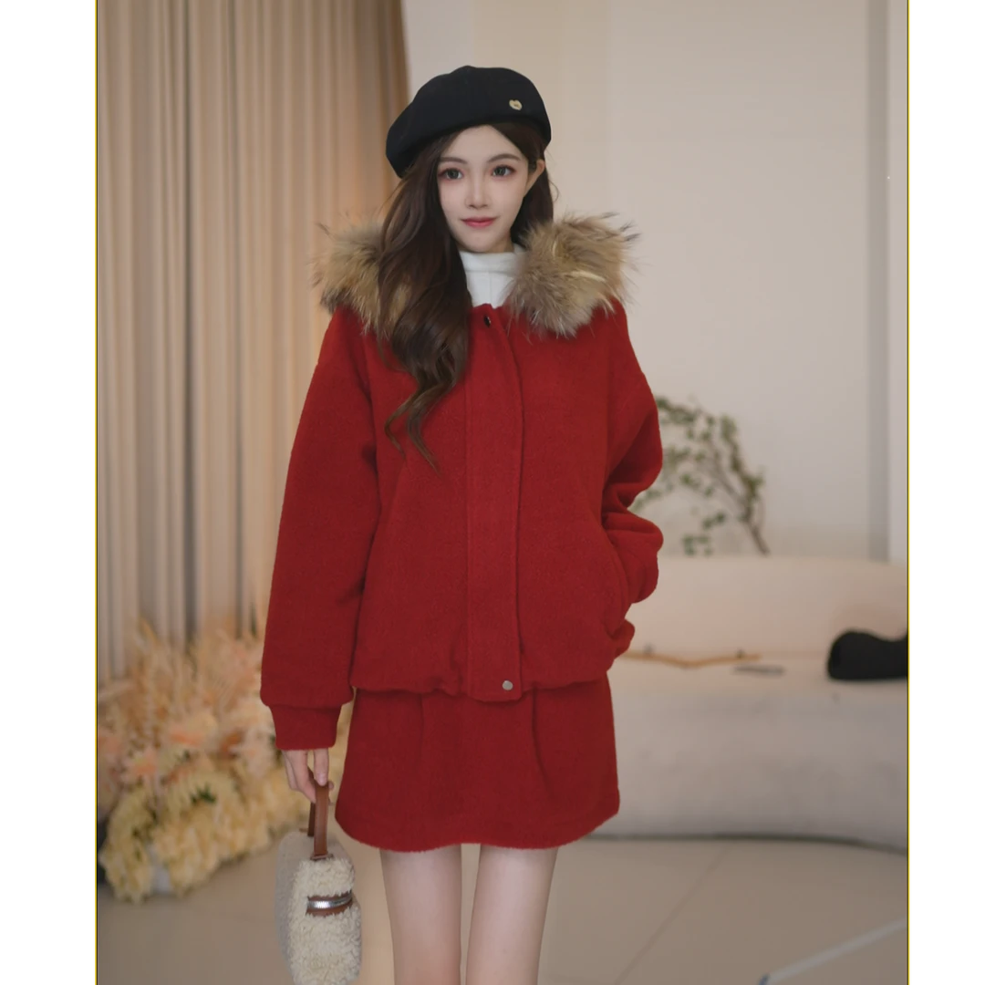 Basic House/百家好秋冬女装2025新款黑色慵懒风套装B1385B5C2J2