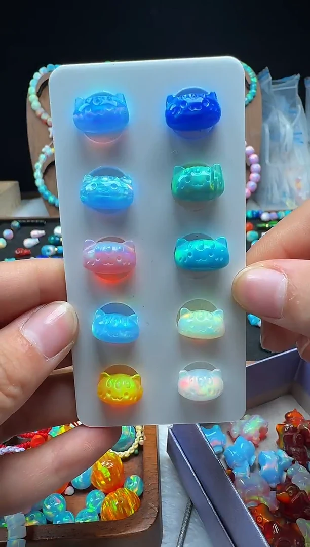 裸石合成欧泊活动价法棍猫单颗（下单备注颜色）