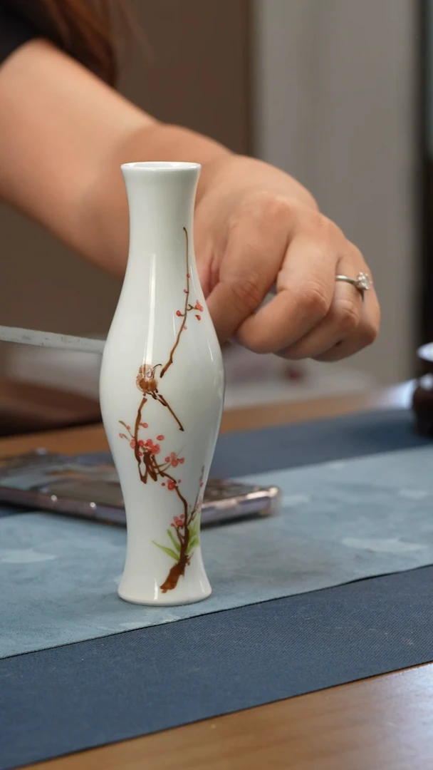 瓶陶瓷手绘花瓶5555