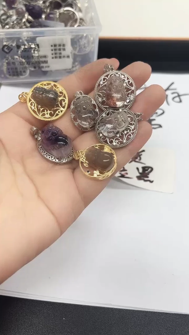 【闪购商品】水晶吊坠银S925镶嵌水晶吊坠多样性发2（瑕疵）