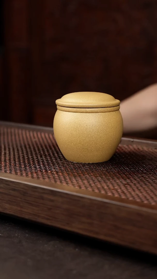 茶壶紫砂黄金段小茶叶罐