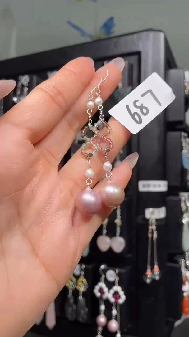 紫晶耳饰银S925镶嵌喜欢拍