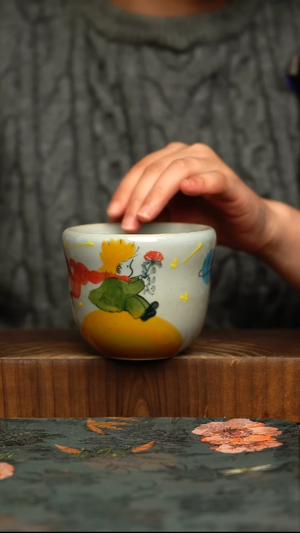 杯釉下彩手工手绘同款陶器