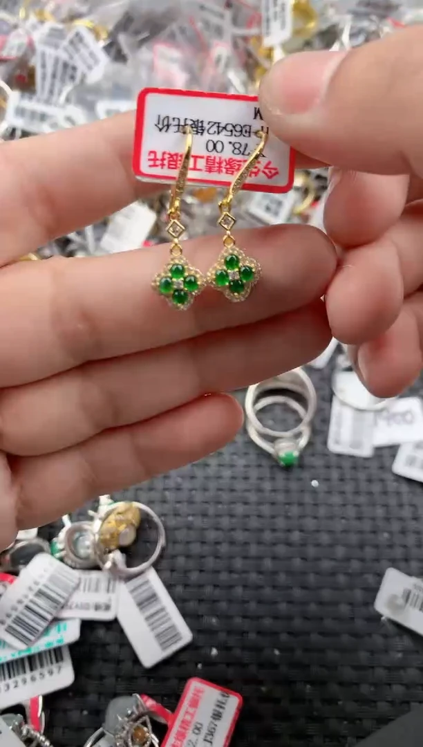 银S925镶嵌戒指翡翠999   1
