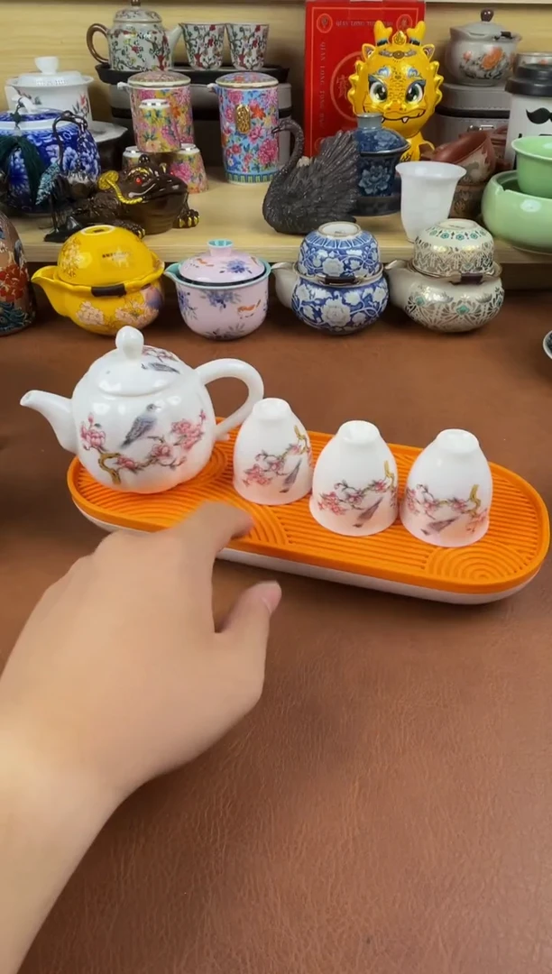 陶瓷茶具摆件旅行套组