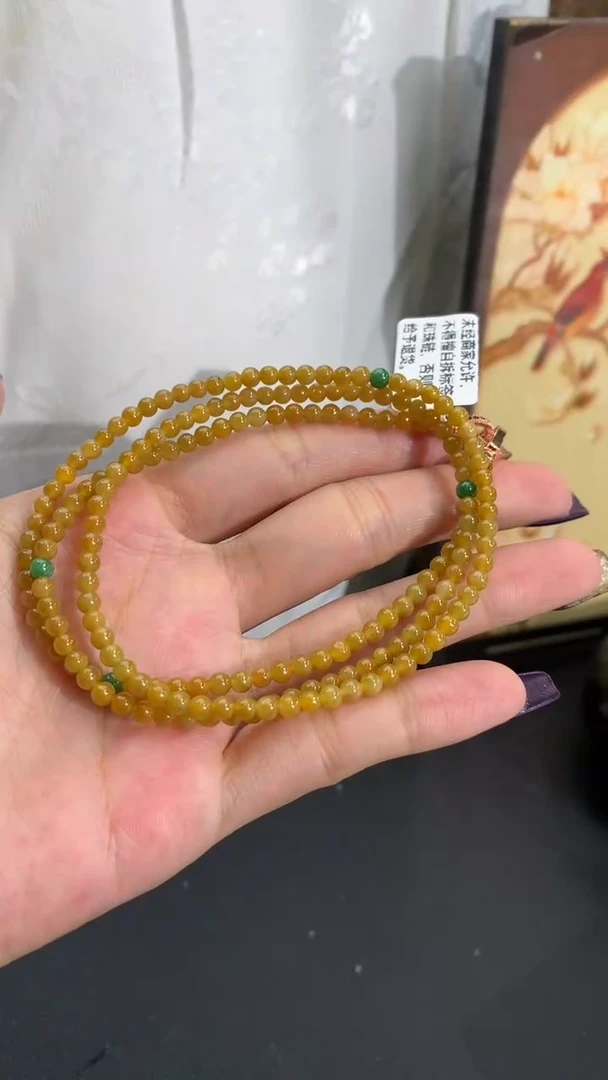 未镶嵌手串翡翠卡3.4mm