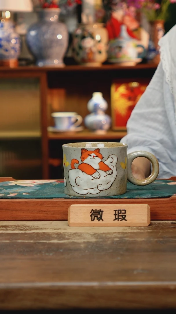 瓷片景德镇纯手工釉下彩精品茶具水杯