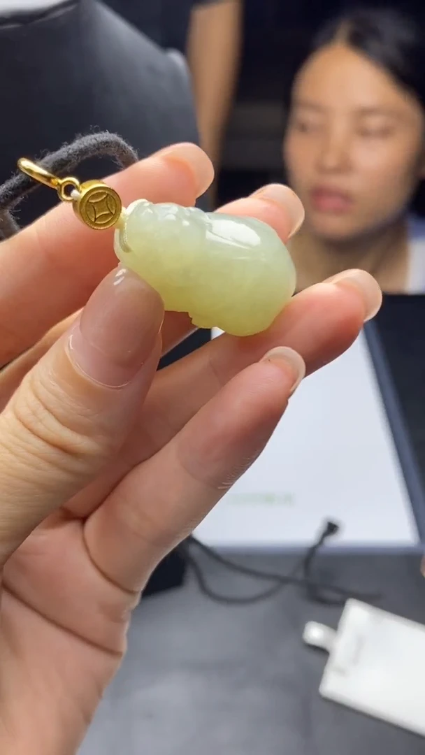 吊坠(不含链)银S925镶嵌和田玉多样性发其一-项链-X3408