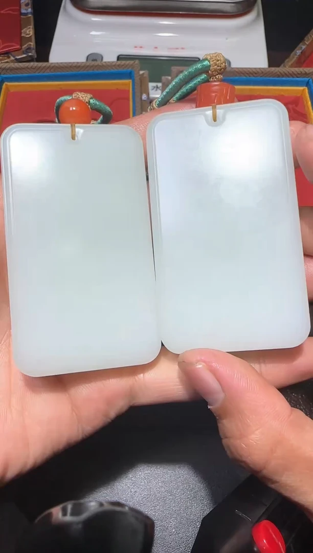 【闪购商品】和田玉挂件未镶嵌新疆和田玉无事牌一对