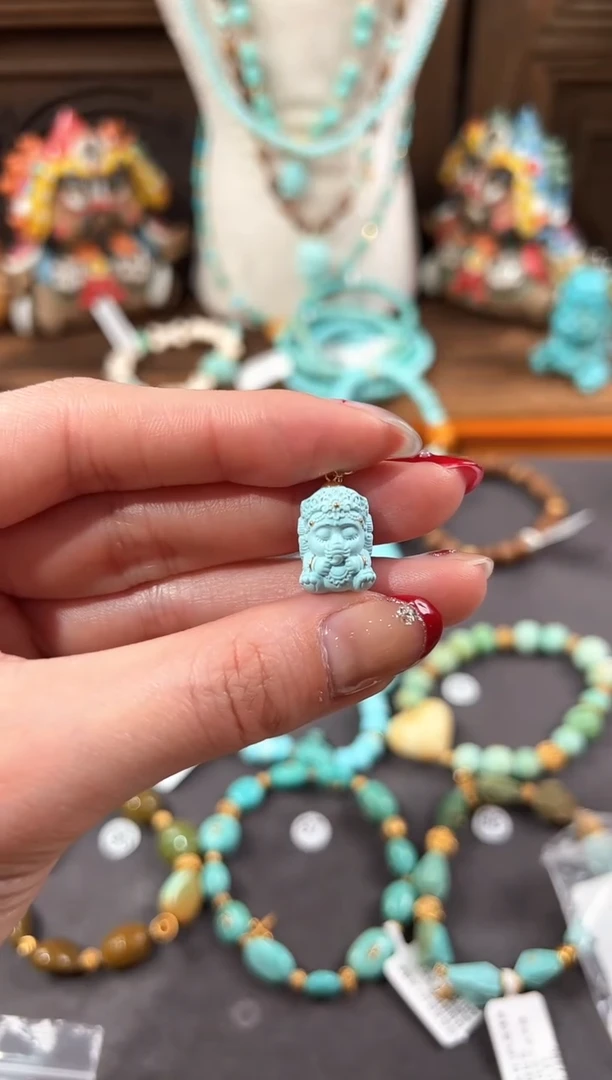 【闪购商品】绿松石提溜18K金镶嵌绿松石提溜