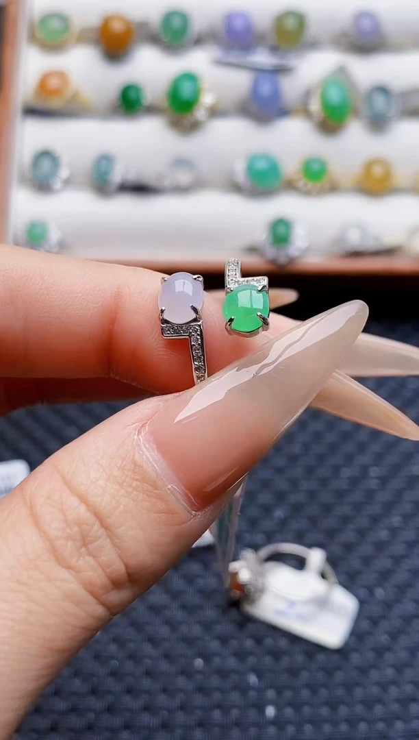 银S925镶嵌戒指翡翠3828