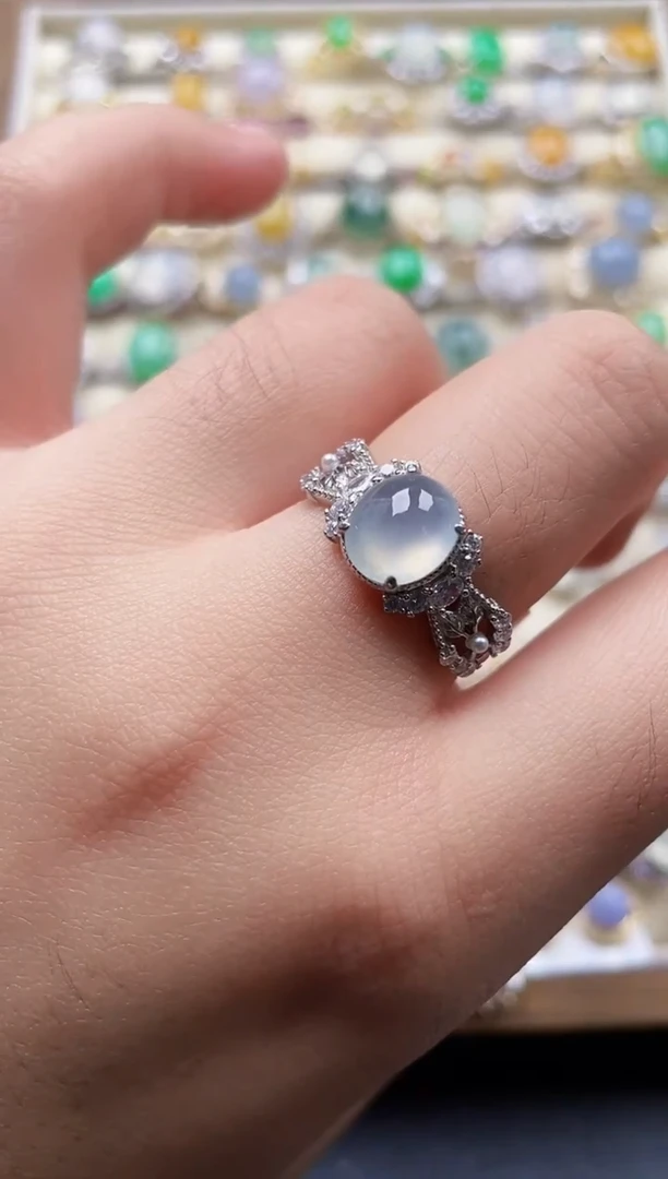 银S925镶嵌戒指翡翠112