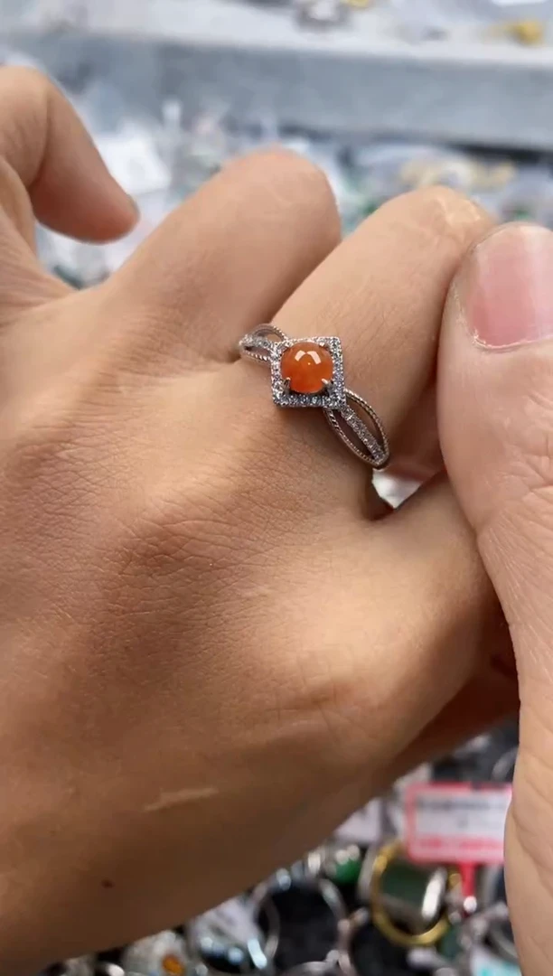 银S925镶嵌戒指翡翠666    5