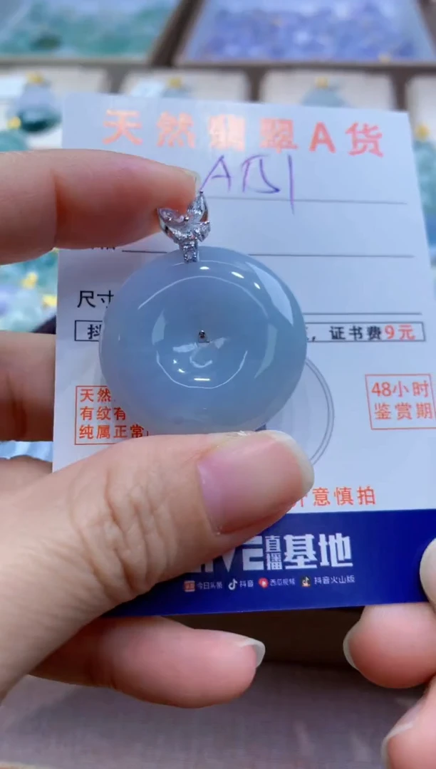 颈饰银S925镶嵌翡翠天然A货翡翠挂件
