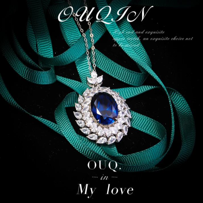 链子925银合成锆石  【琴愿为你】时尚气质吊坠女项链ZD140414