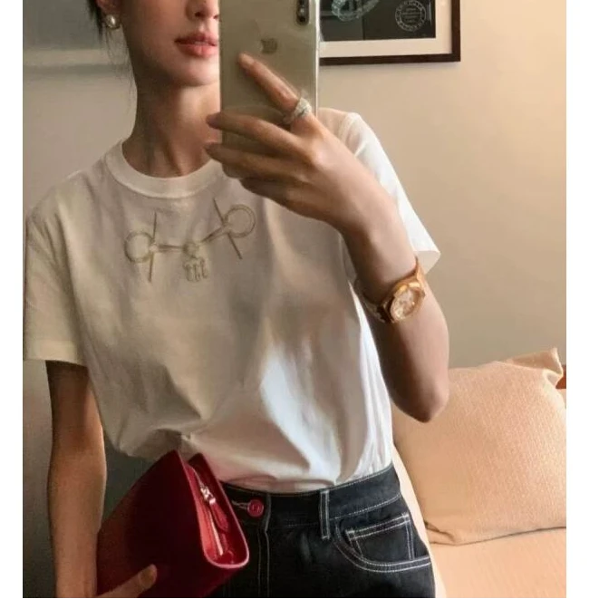 D-1493【爱马】南油高定 夏季进口发泡立体马短袖T恤女2390