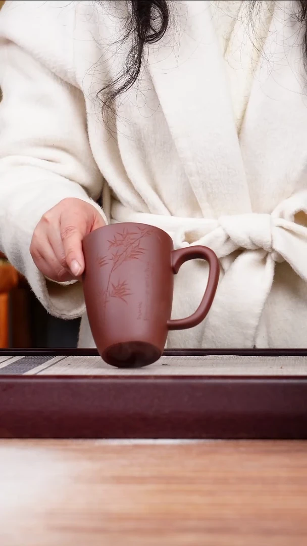 【闪购商品】紫砂花盆竹子把杯一只