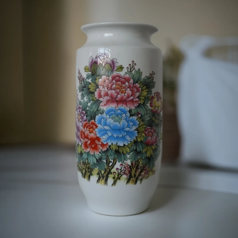 花开富贵箭筒陶瓷摆件