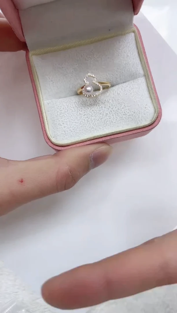 【闪购商品】海水珍珠戒指银S925镶嵌海水珍珠戒指