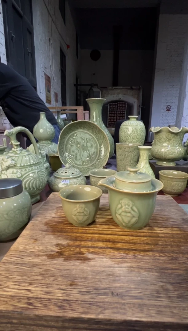 耀州窑三不猴快客壶+三不猴小杯