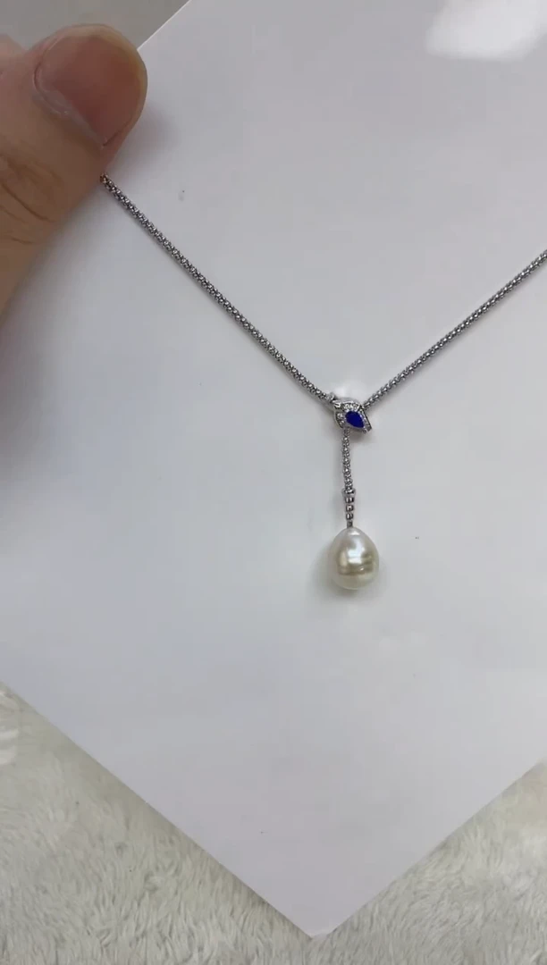 海水珍珠银S925镶嵌颈饰