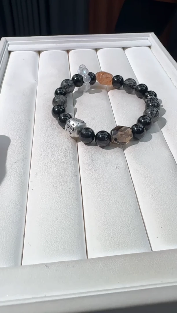 【闪购商品】水晶手链银S925镶嵌A063金运茶水随行款