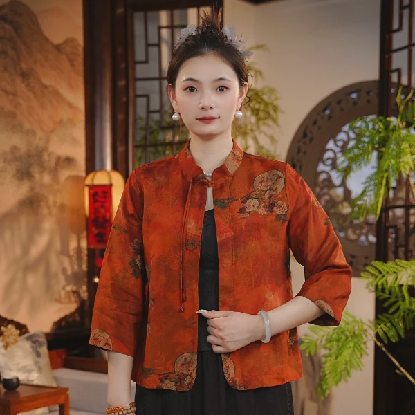 只此青绿 双面双穿缎面洋气外套9893