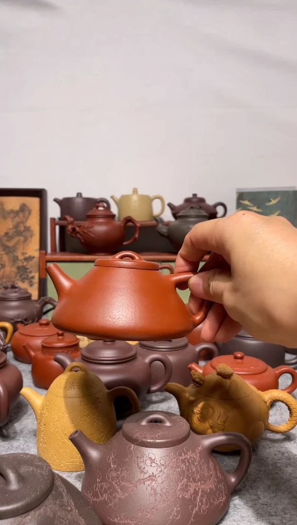 茶壶紫砂月***瘦封釉黄龙山红泥子冶石瓢200cc