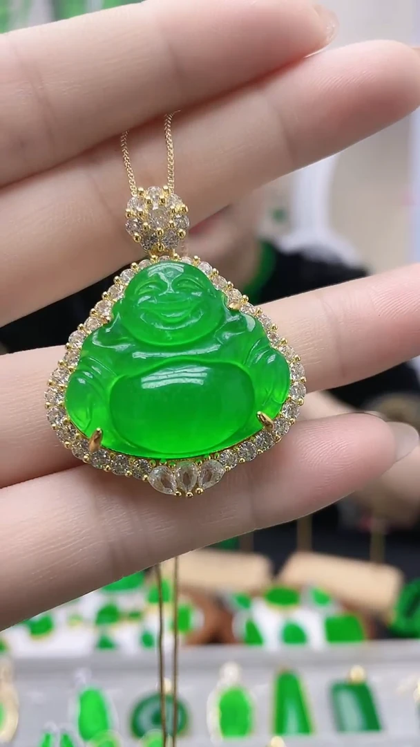 吊坠(赠链)14K金镶嵌翡翠B67