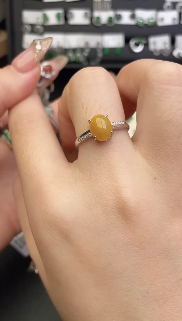 银S925镶嵌戒指翡翠0