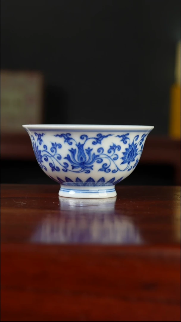 祖传窑  真柴窑传承400年缠枝花卉主人杯
