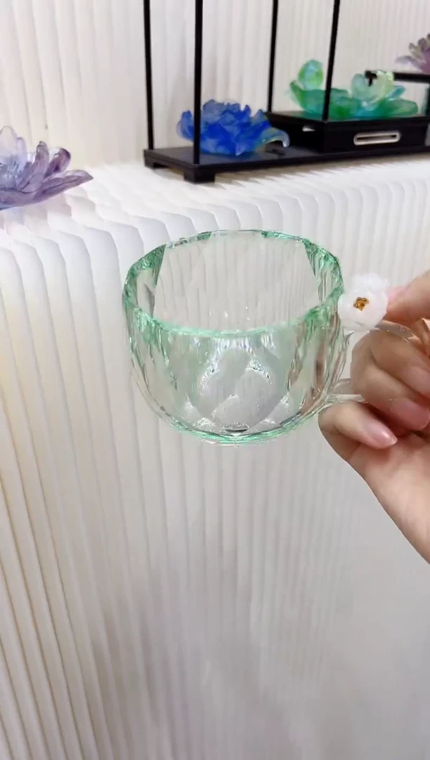 琉璃闪购马克龙咖啡杯绿色