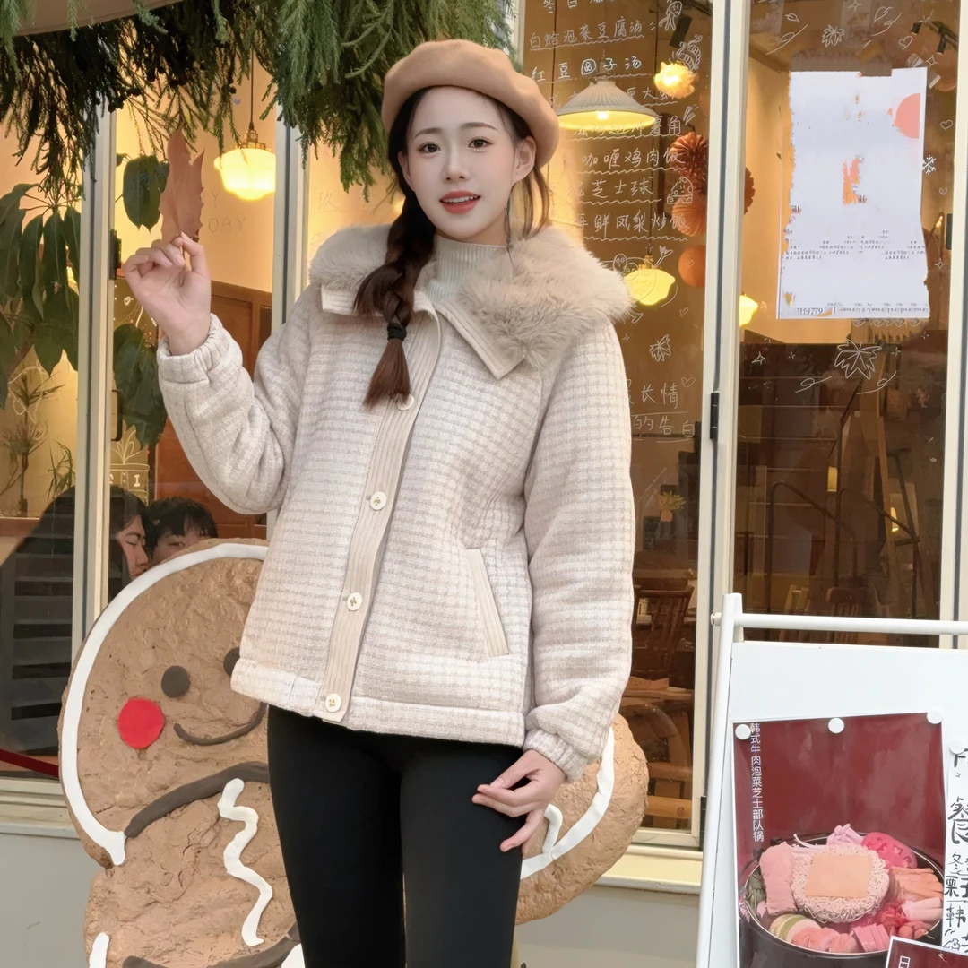 三层加厚夹棉可外穿家居服上衣棉服冬季女士睡衣网红韩版防寒