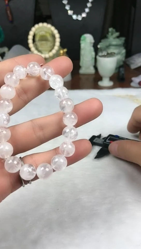 未镶嵌手链水晶白幽灵手串10+