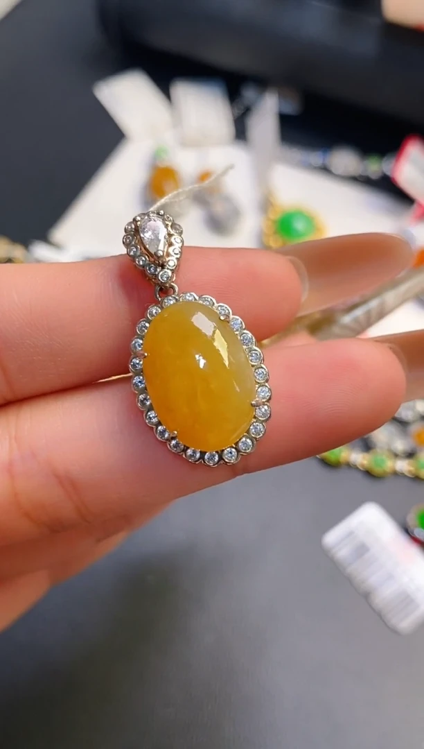 银S925镶嵌戒指翡翠天然