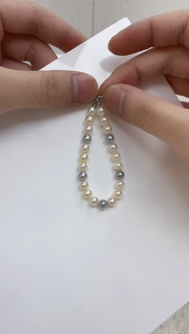 银S925镶嵌海水珍珠手链