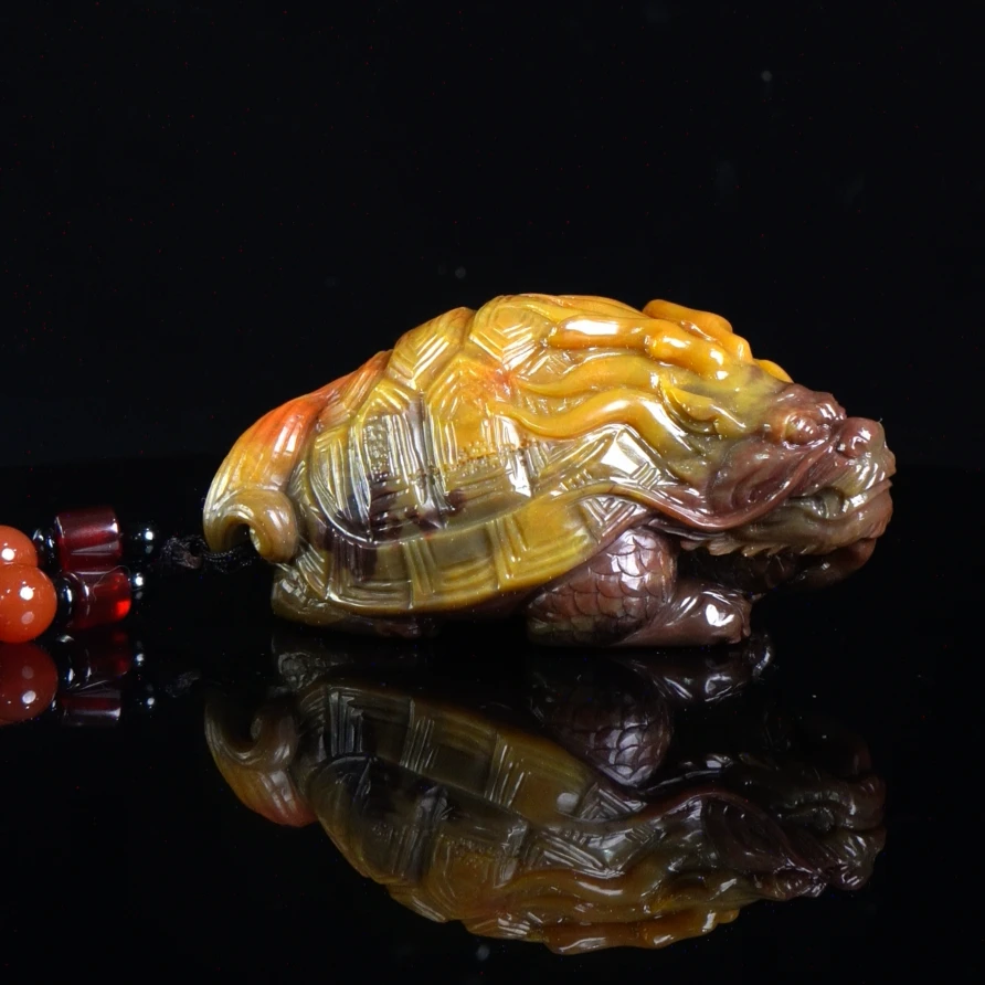 Lot.43.尼姑楼龙龟手把件280克9.3x5.5x4.3cm