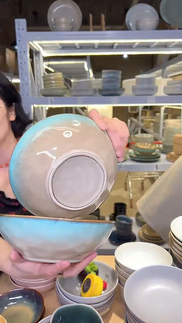 瓷56外贸尾货高温釉下彩陶瓷餐具默认微瑕