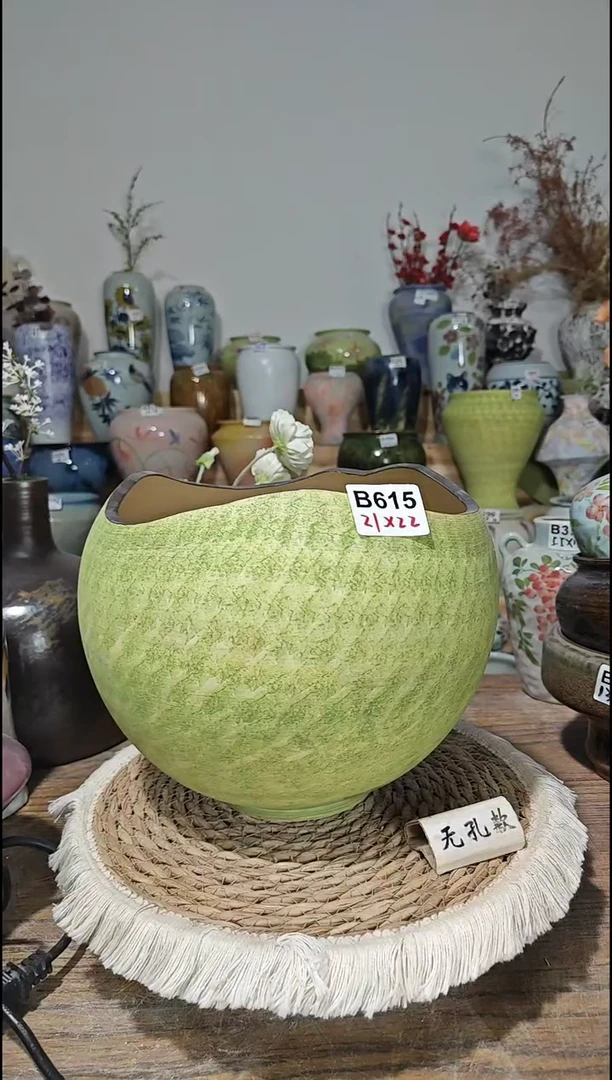景德镇瓷韵陶瓷花盆 B615  手工制品 完美主义者慎拍