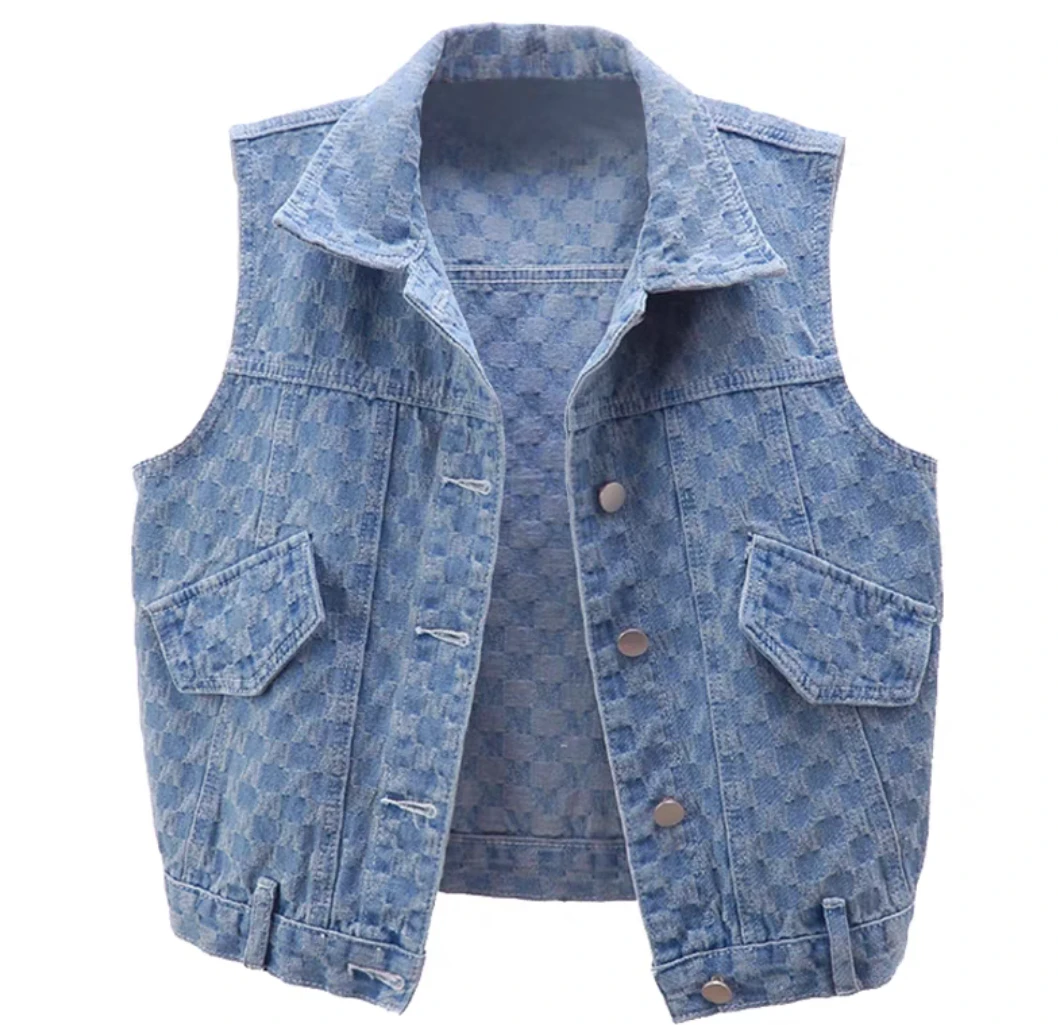 A319酷酷蓝色牛仔马甲