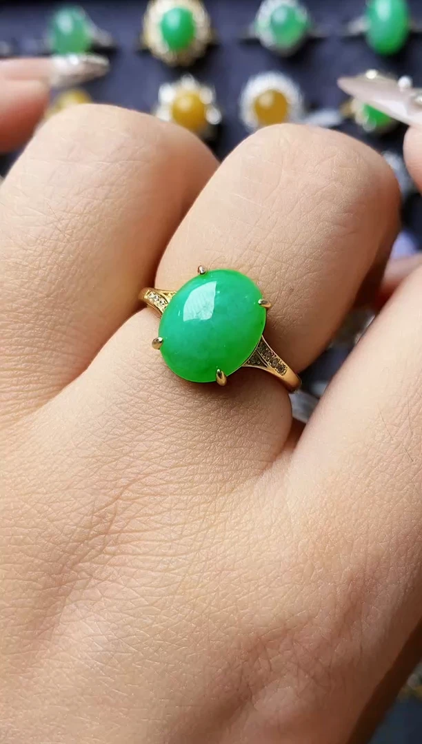 银S925镶嵌戒指翡翠0168