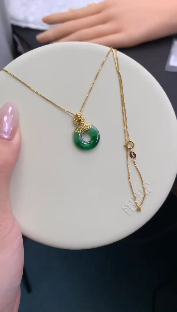 18K金镶嵌摆件翡翠48小时鉴赏期 退货不扣服务费